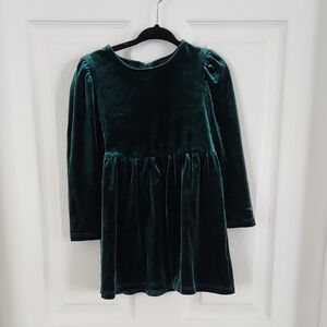 INC International Concepts Kids Velvet Dress in Deep Green